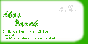 akos marek business card